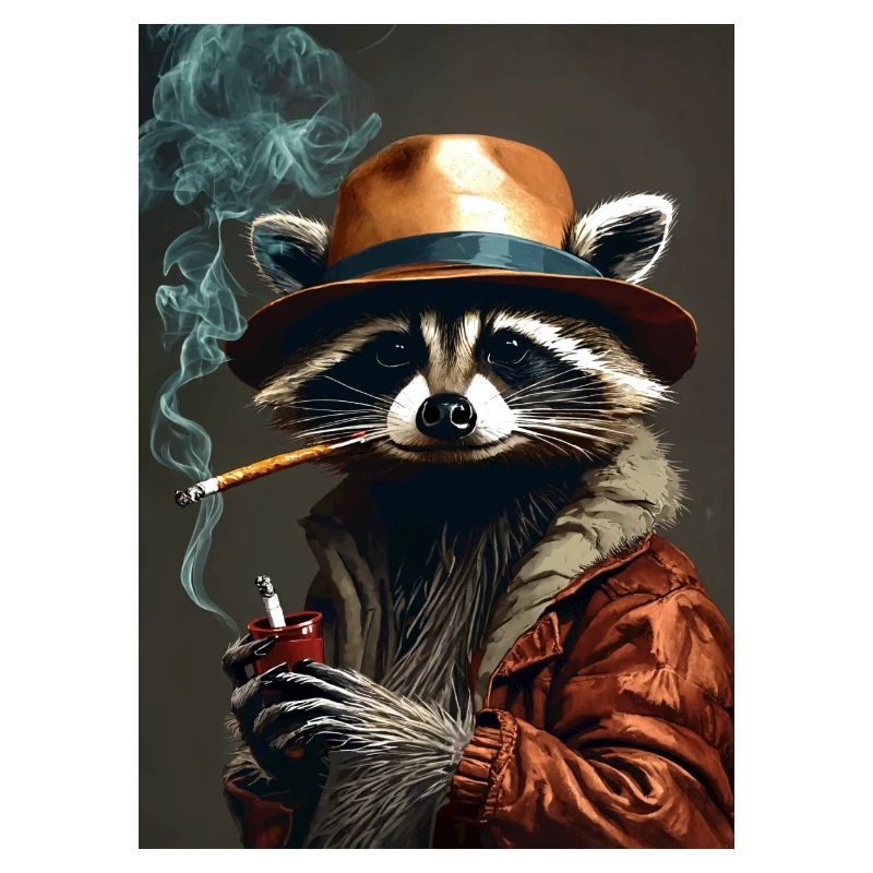 Smoking racoon