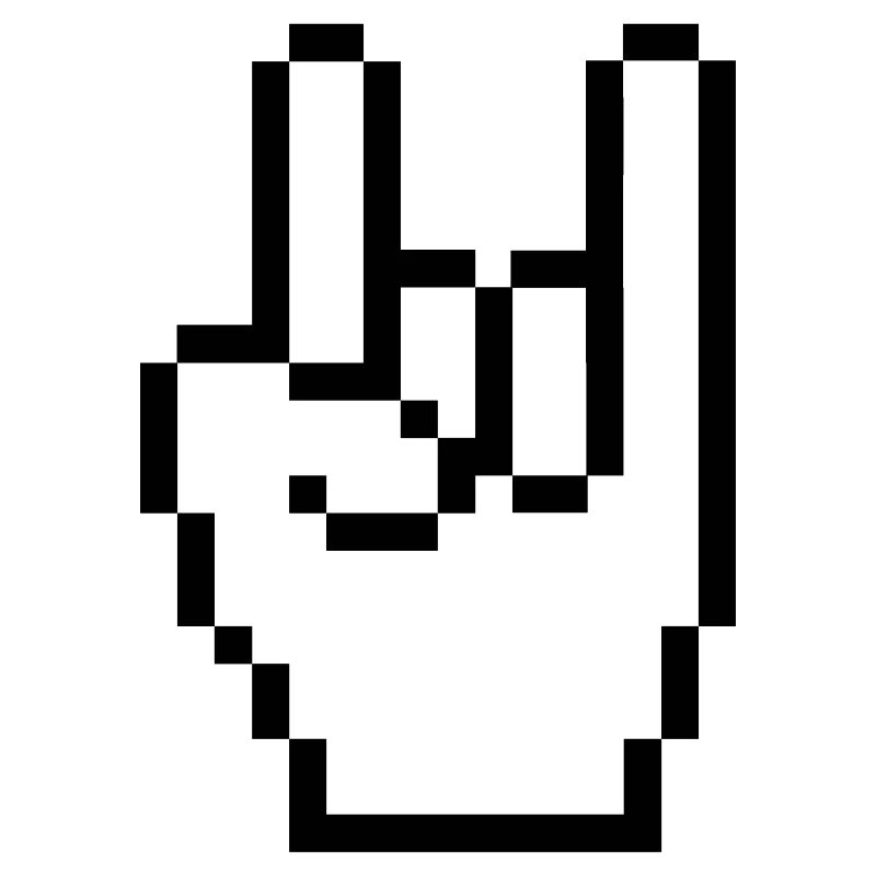 rock pixel hand