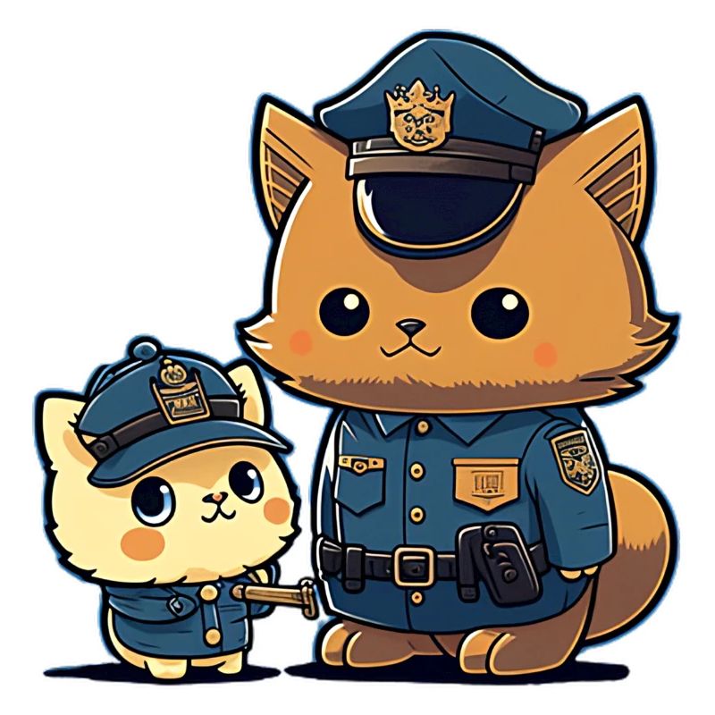 kawaii Katze Polizei