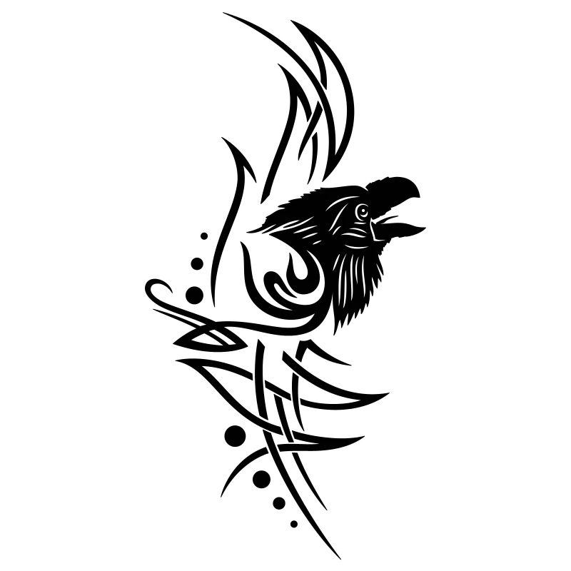 Rabe, raven, Tribal, Tattoo