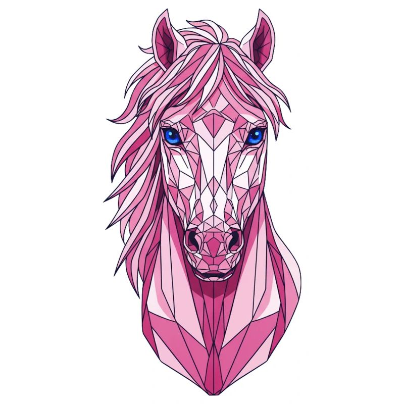 Geometrisches Pinkes Pferd
