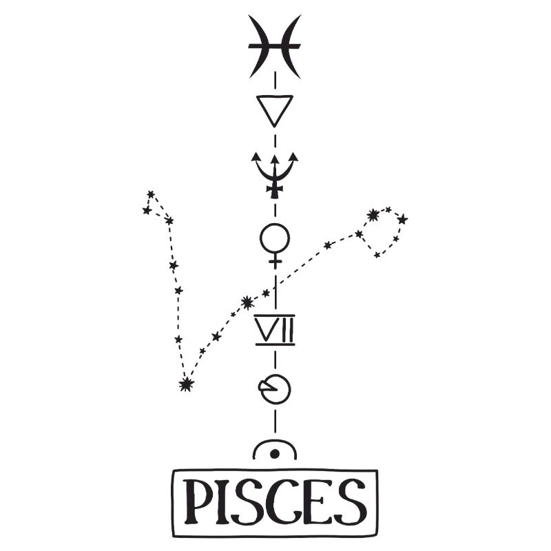 Pisces - Fische Sternzeichen - schwarz