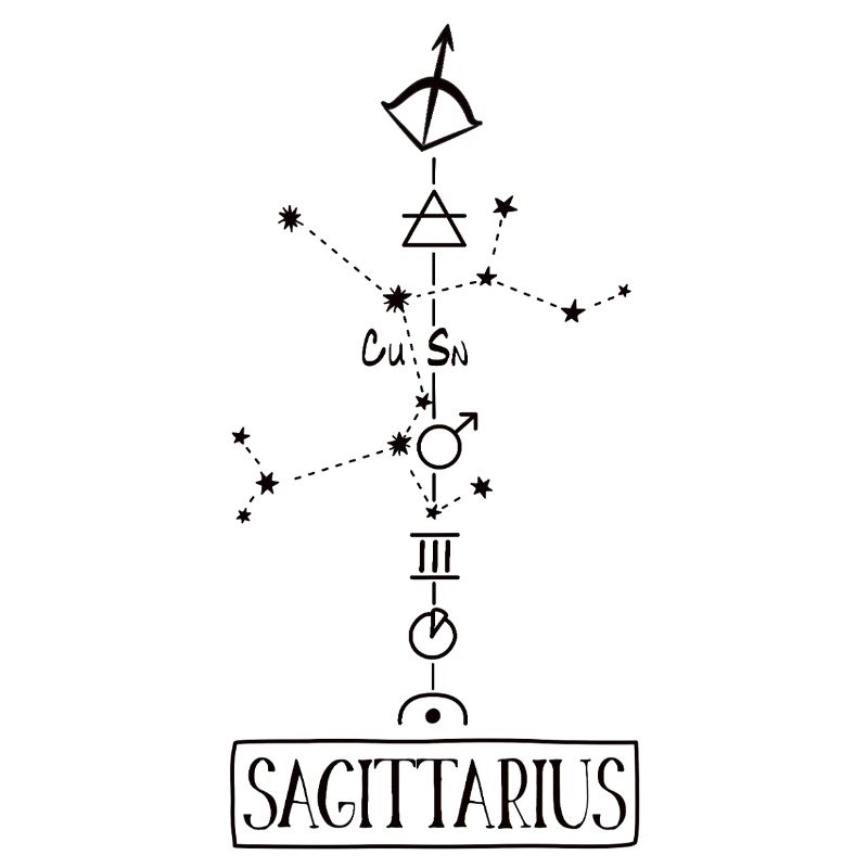 Sagittarius - Schütze Sternzeichen - schwarz
