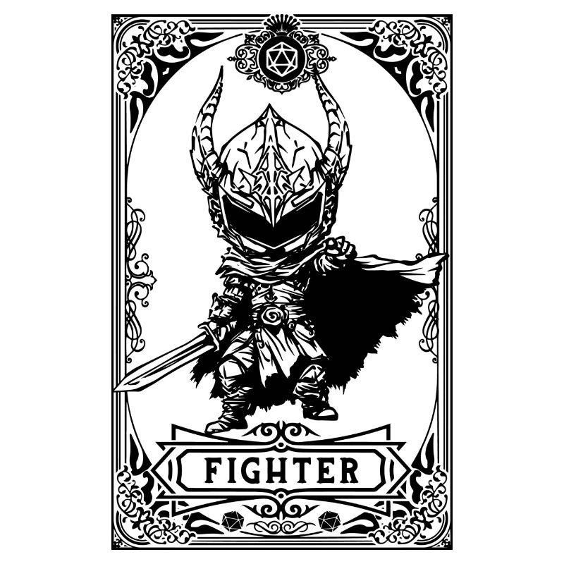 Fighter RPG Tarot Card chibi