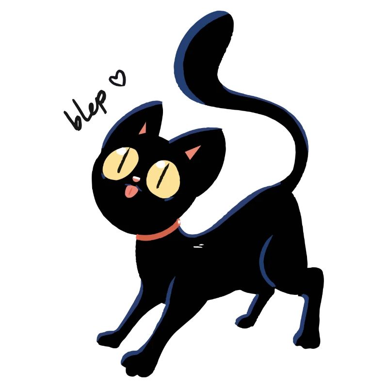 Schwarze Blep Katze
