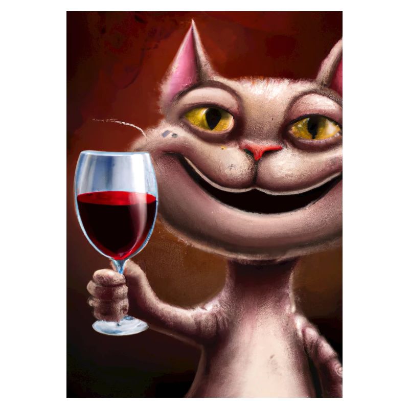 Katze mit Wein