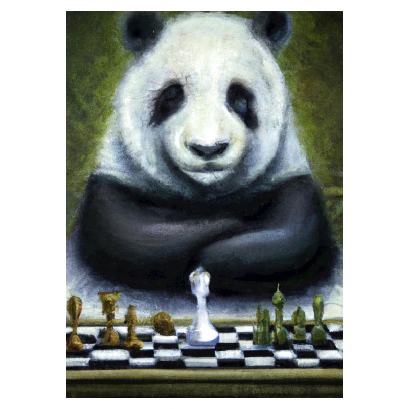 Panda spielt Schach