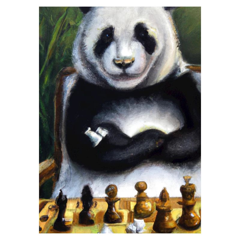Panda spielt Schach