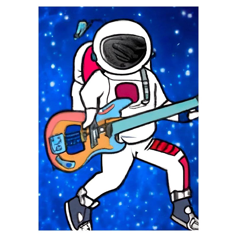 Astronaut spielt Gitarre