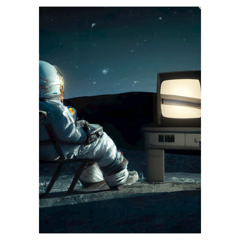 Astronaut sieht fern