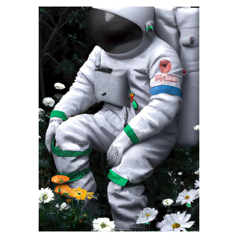 Astronaut in Blumen