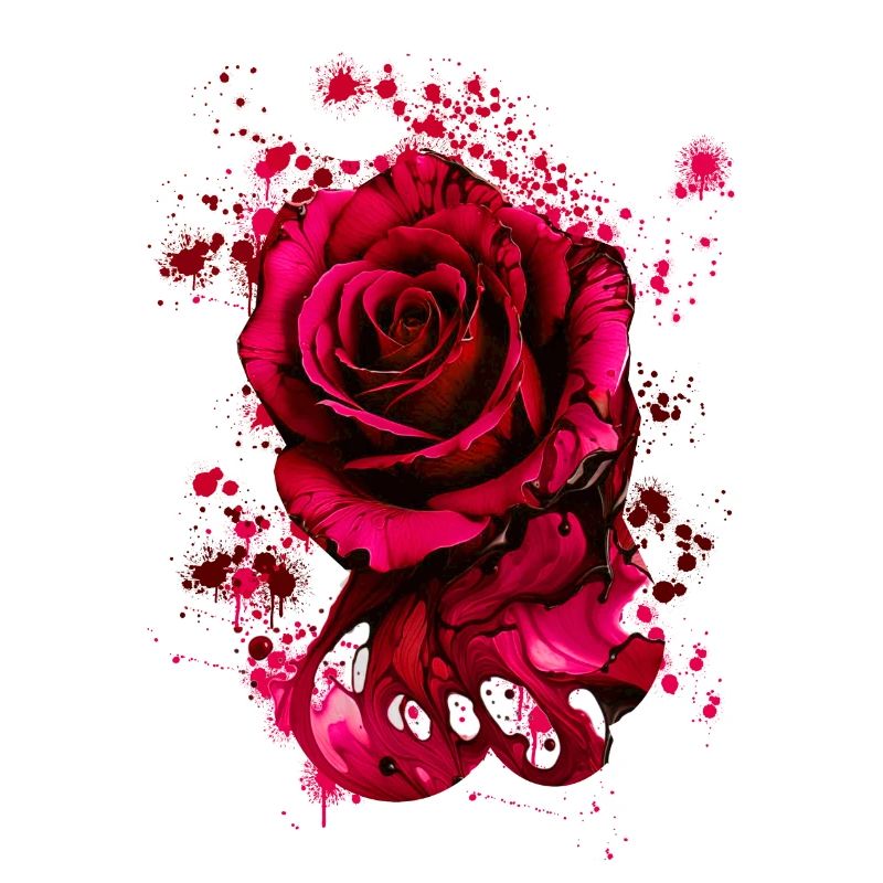 rote rose,welle,malerei,aquarell,rose