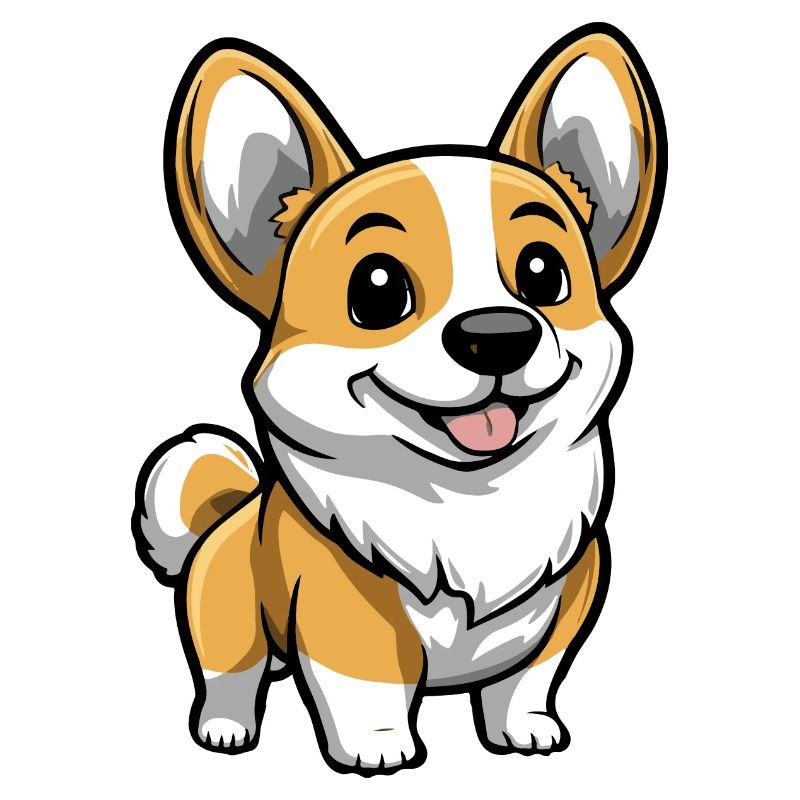 Corgi Hund Comic Niedlich