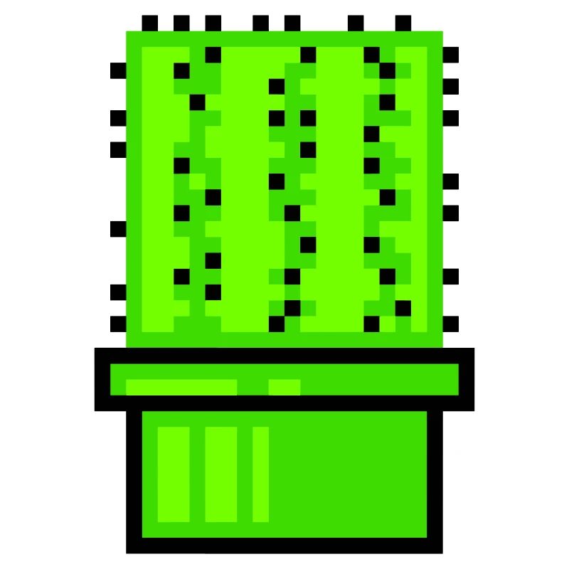 Cactus Cacti Retro Video Game Pixel Flower Pot