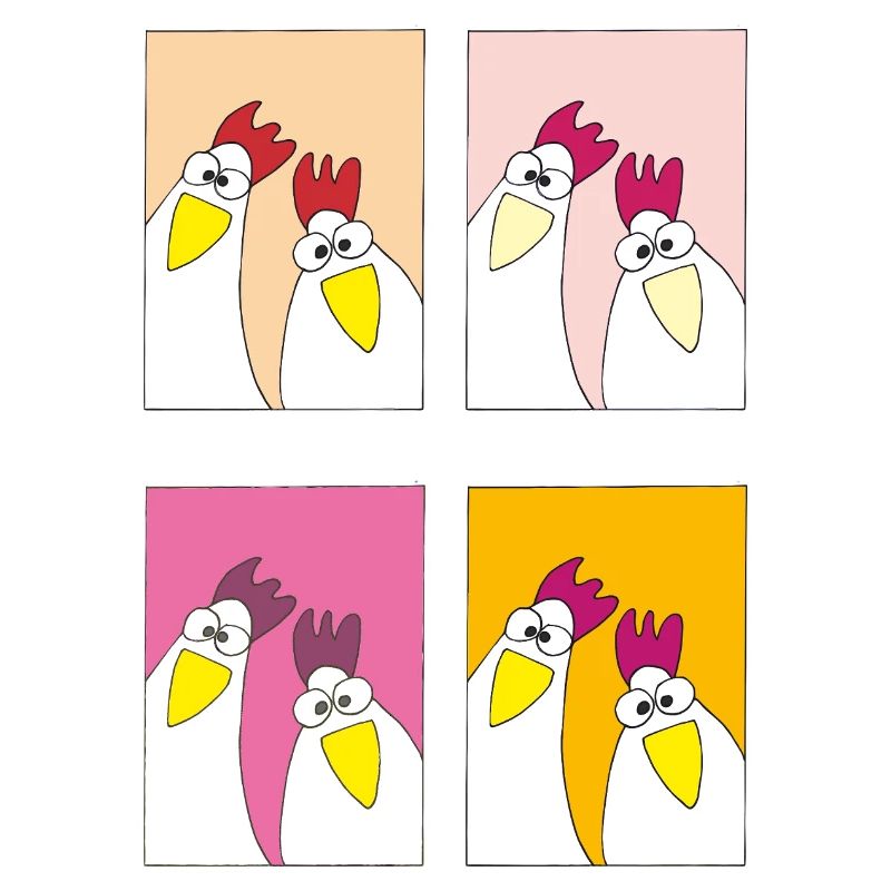 lustige hühner popart
