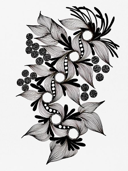Schwarzweiß Blumenspirale