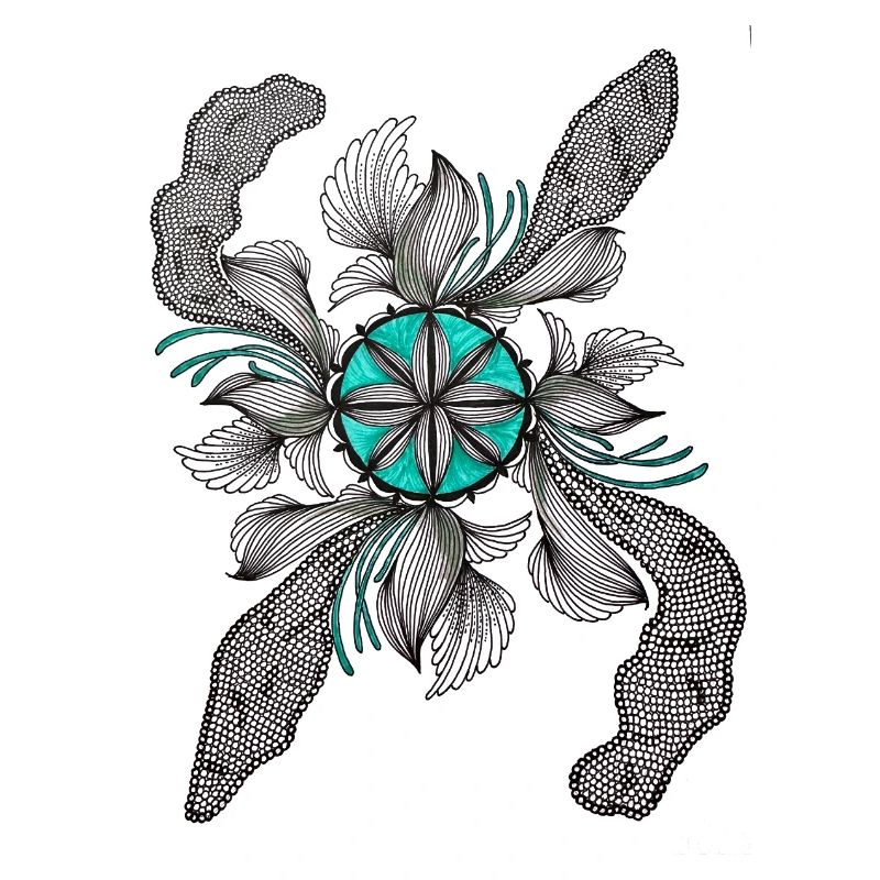 Fleur Étoile Déco Sarcelle