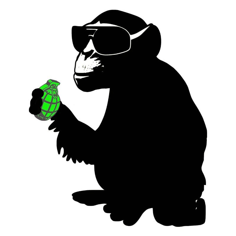 affe mit handgranate
