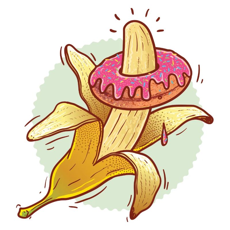 Banane im Donut