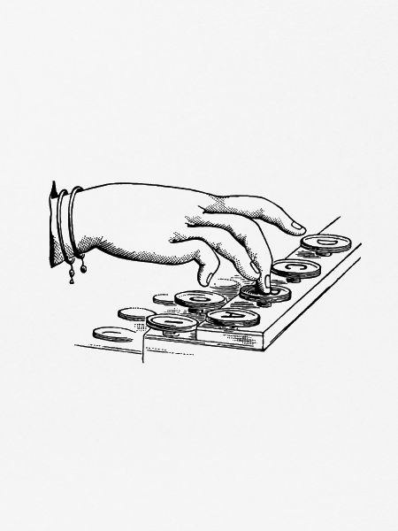 Hand auf Tastatur