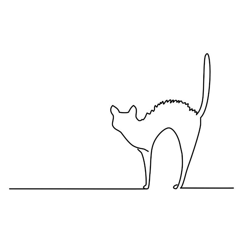 Line Art Katzenbuckel