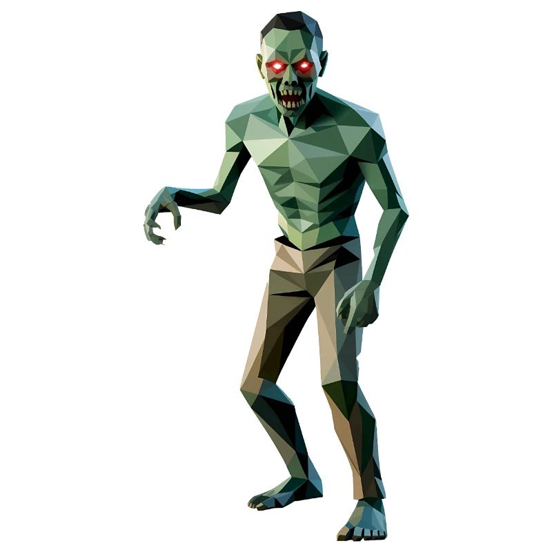 Zombie - Cooles Low-Poly-Logo