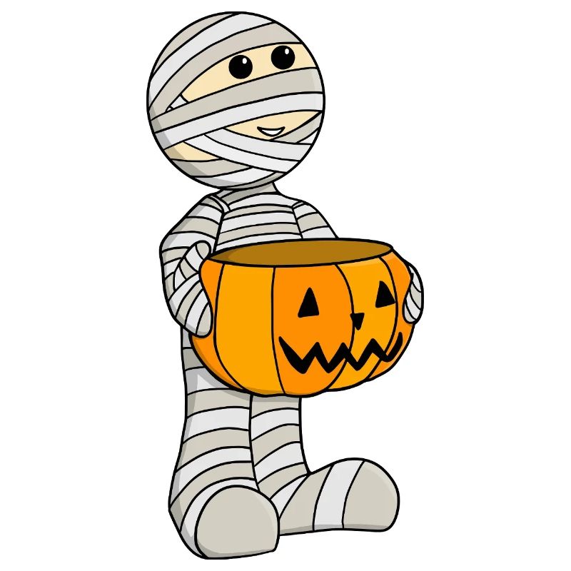 Süße Mumie mit Jack-o-Lantern