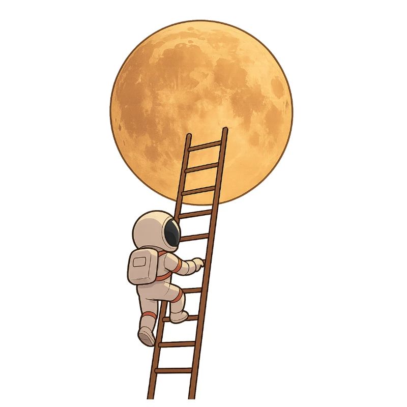 Astronautenleiter zum Mond