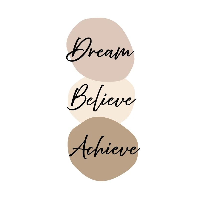 Dream Believe Achieve Boho Aesthetic Minimal Tee