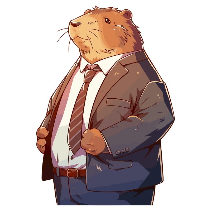 Capybara als Büroangestellter