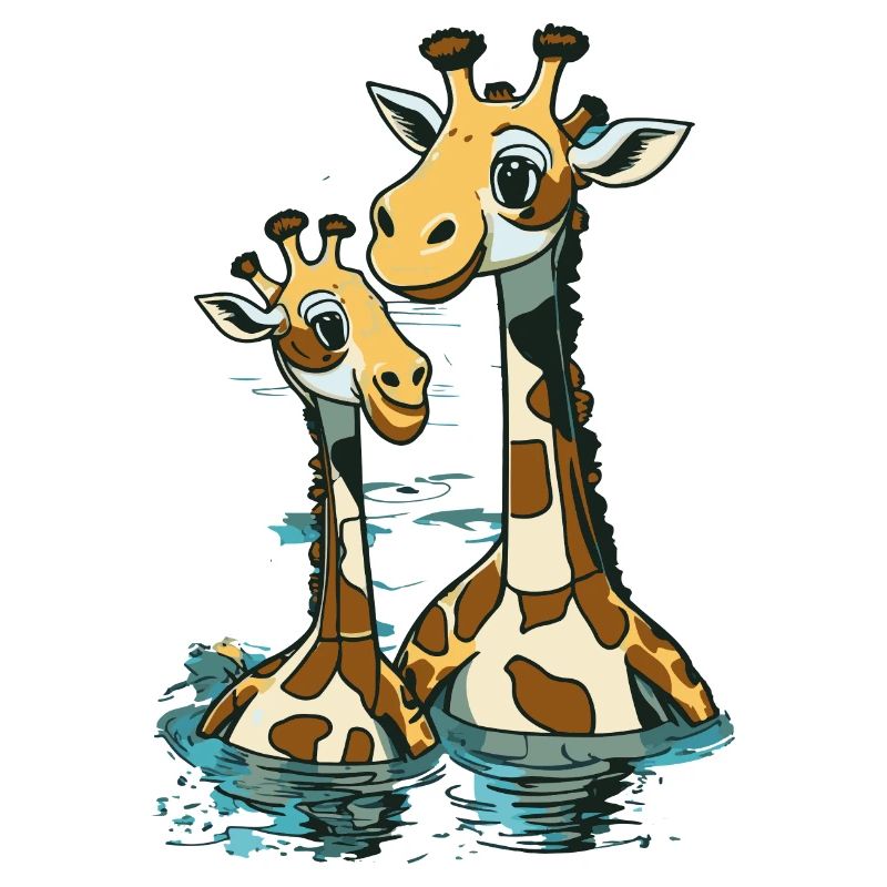 Schwimmende Giraffen - Giraffe