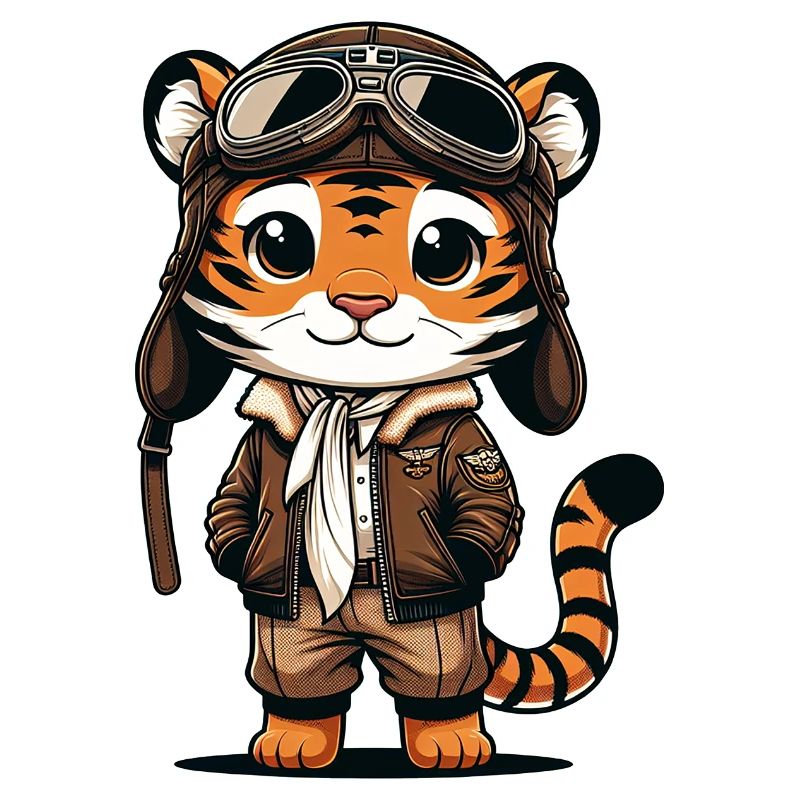 Cute Tiger Pilot