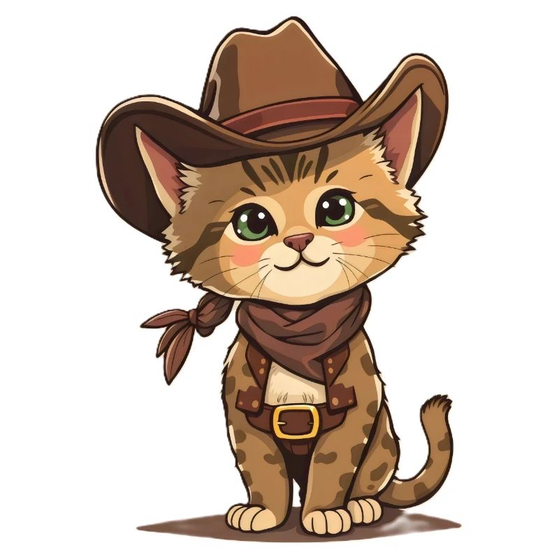 Süße Cowboy Katze