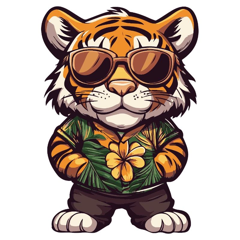 Tiger Comic Funny Summer
