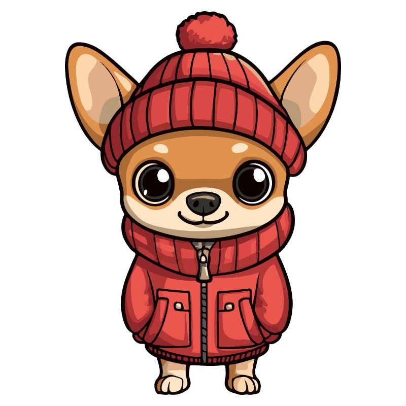 Chihuahua Hund Winter