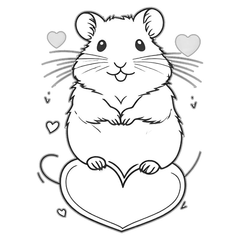 Niedlicher Hamster mit Herzrahmen