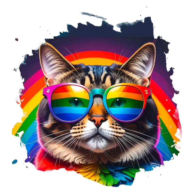 Katze, Sonnenbrille, LGTB, Regenbogen,bunt