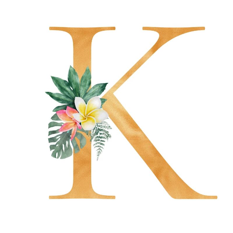 Customizable Monogram K Tropical Botany