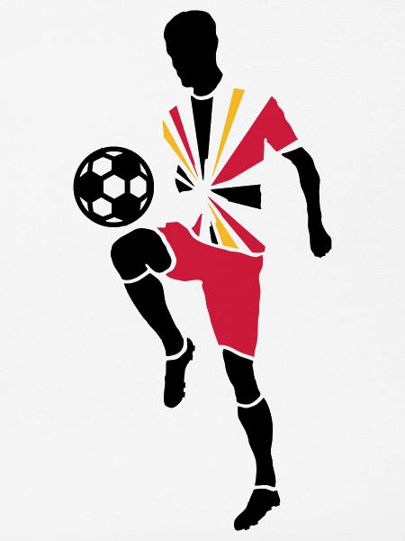 Fußballspieler mit Fußball