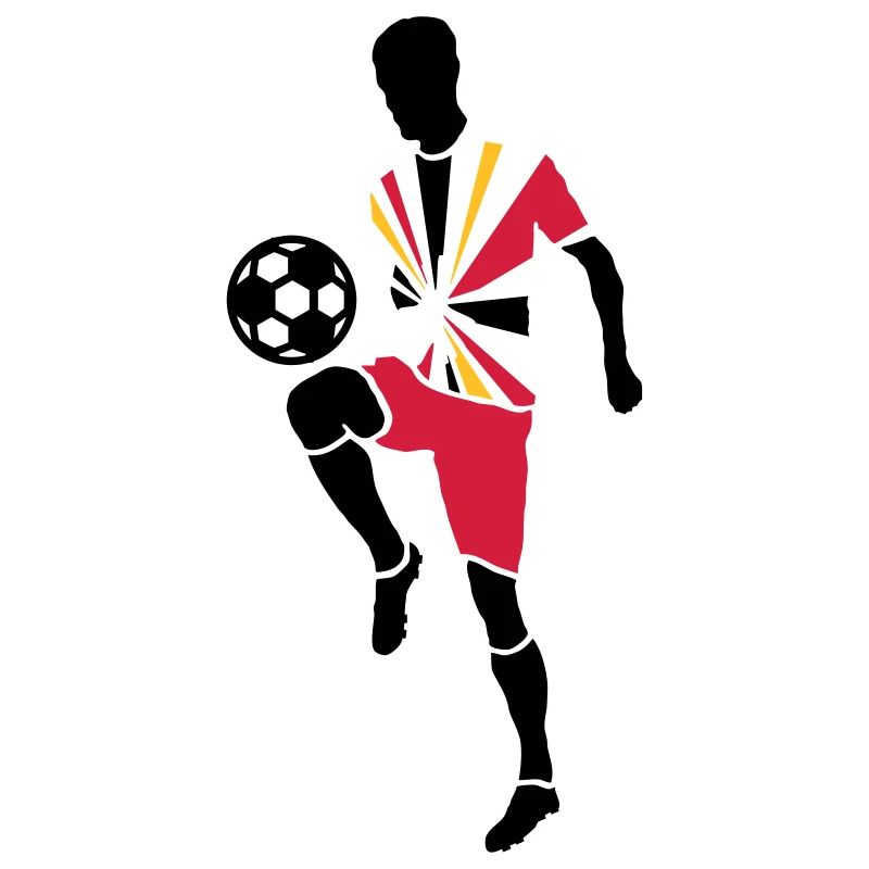Fußballspieler mit Fußball