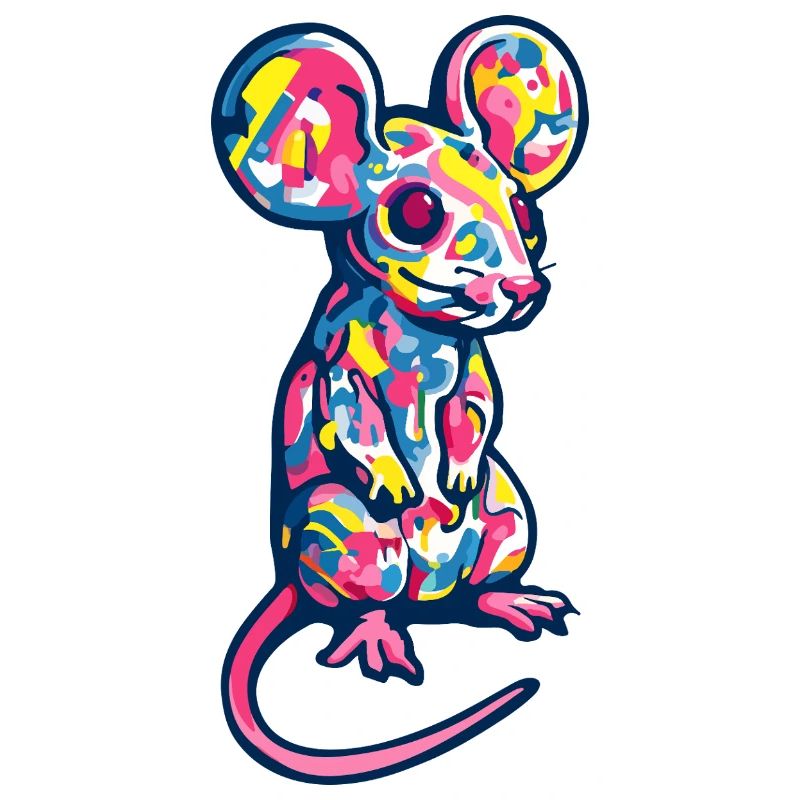 Maus Kunst Bunt Ratte