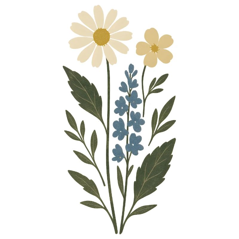 Daisy Lavendel Blumencollage