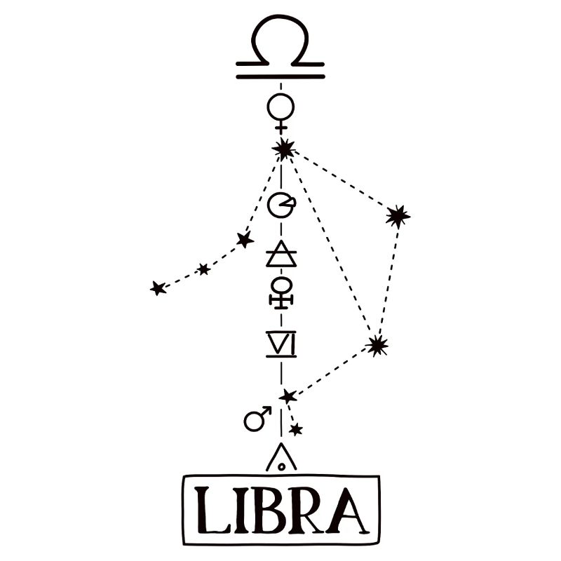 Libra - Waage Sternzeichen - schwarz