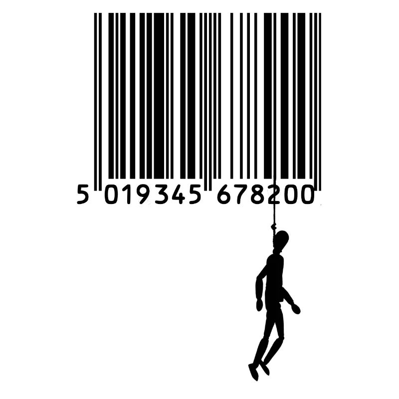 Marionette am Barcode