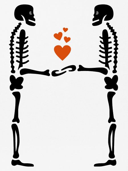 zwei Skelettherzen