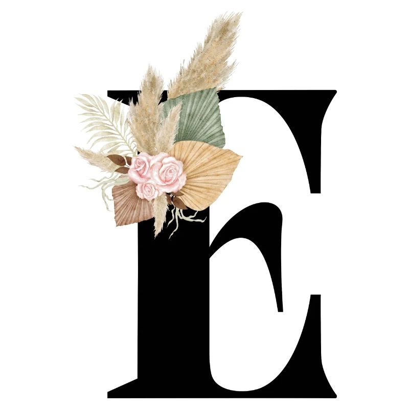 blumiger Buchstabe E