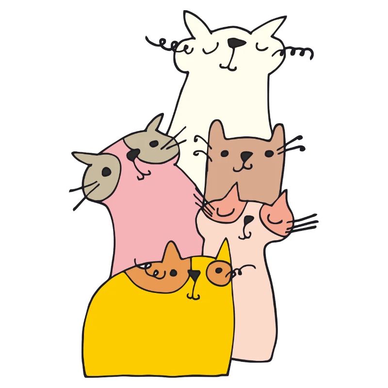 katzen treffen bunt