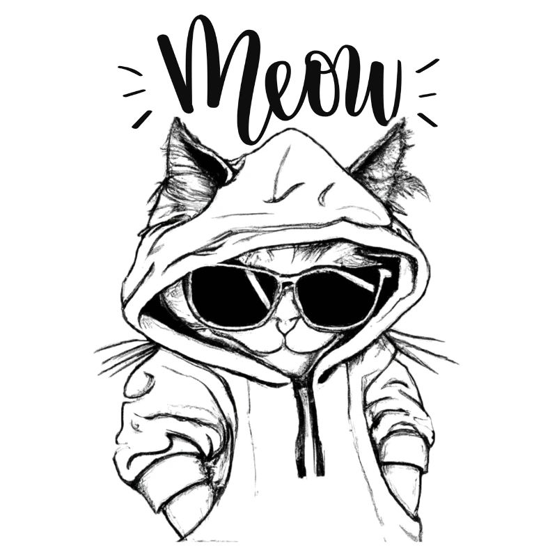 Meow Hoodie Katzenszene