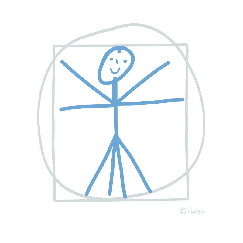 Da Vinci das Strichmännchen, Gemälde berühmt Bild