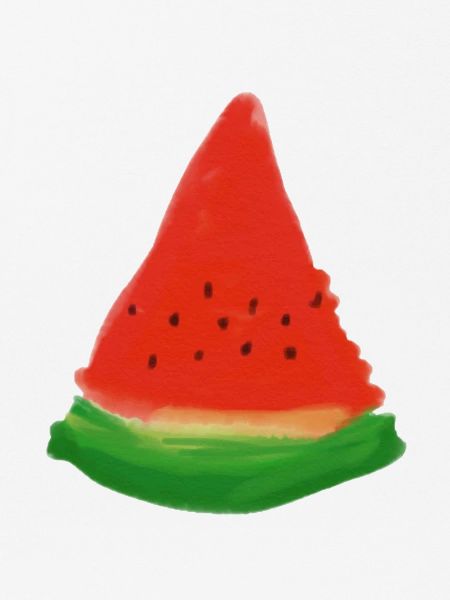 Aquarell-Wassermelonen-Scheibe